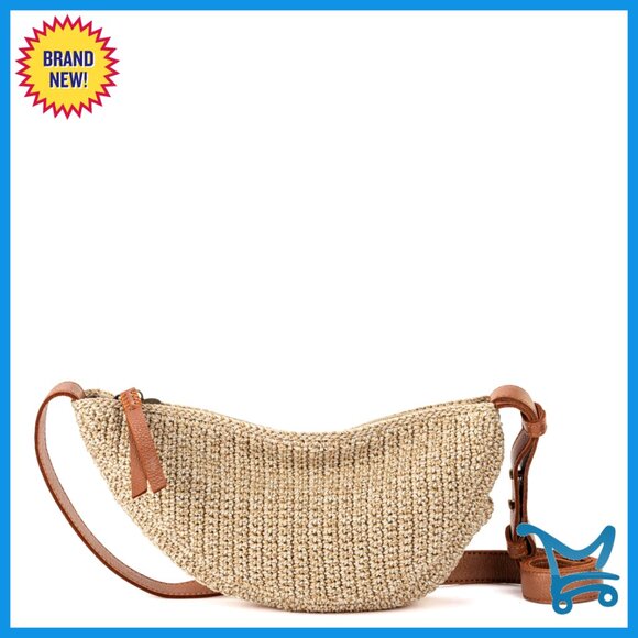 Small Crossbody Bag with Adjustable Strap Zipper Closure Recycled Crochet